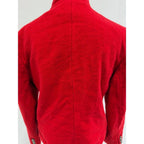 vintage red wool mandarin collar blazer w/ silver buttons