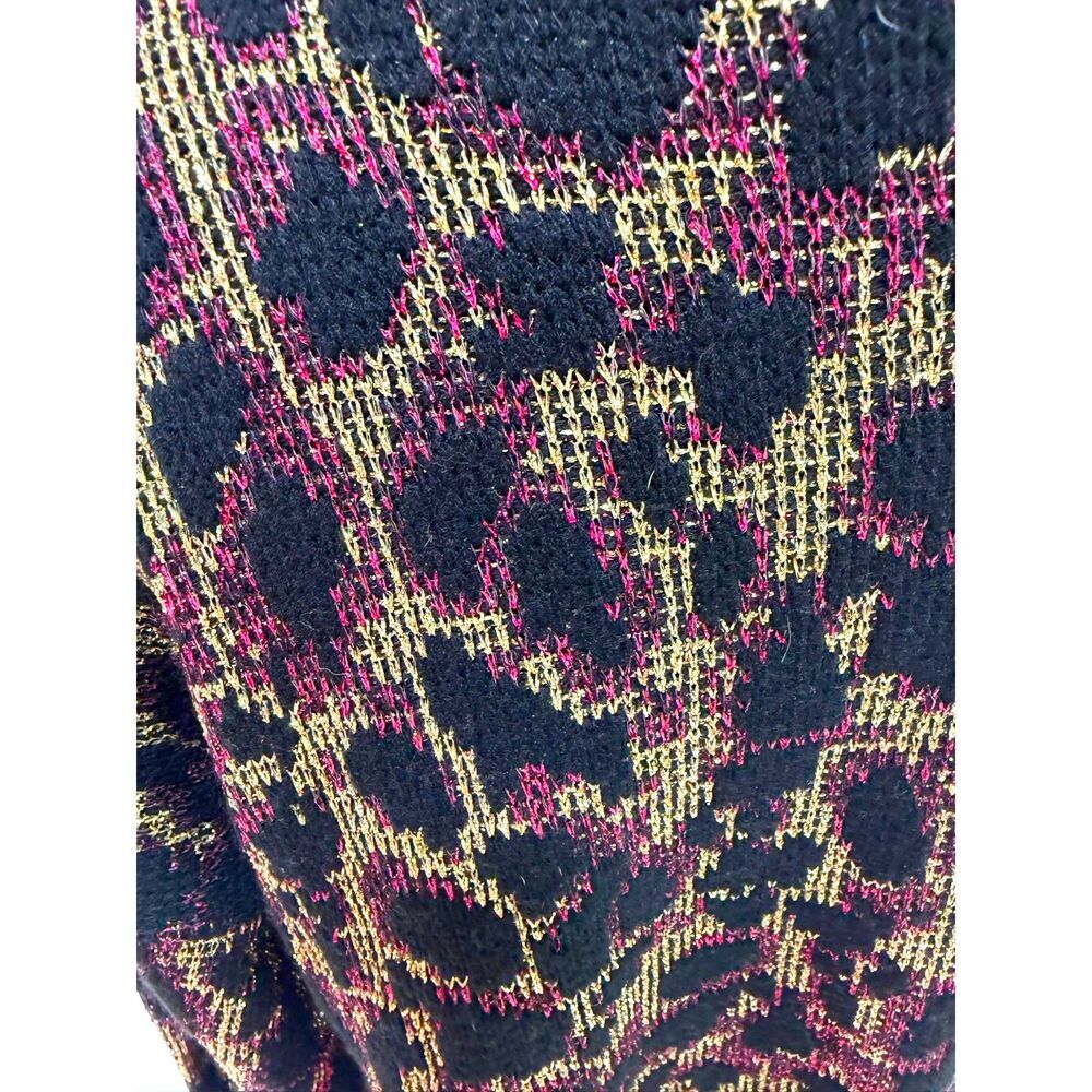 Just for Women vintage animal print gold glitter sweater