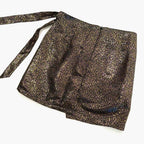Express NWOT black w/ metallic gold purple abstract brocade mini skirt