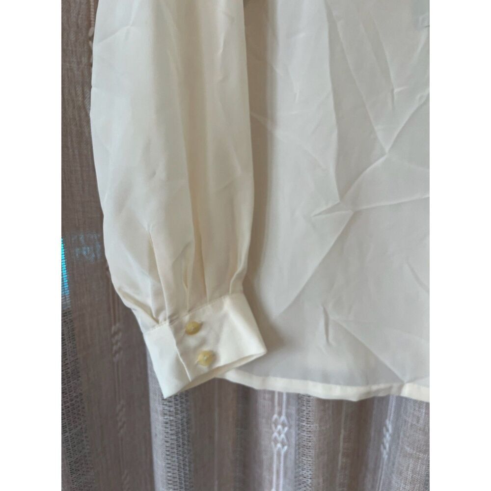Pendleton NWT vintage cream long sleeve pussycat bow cream lace button up shirt