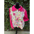 Upcycled Shower Curtain Shacket - pink floral