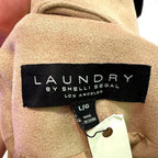 Laundry by Shelli Segal taupe micro suede moto jacket