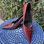 Gucci brown leather stilettos pumps