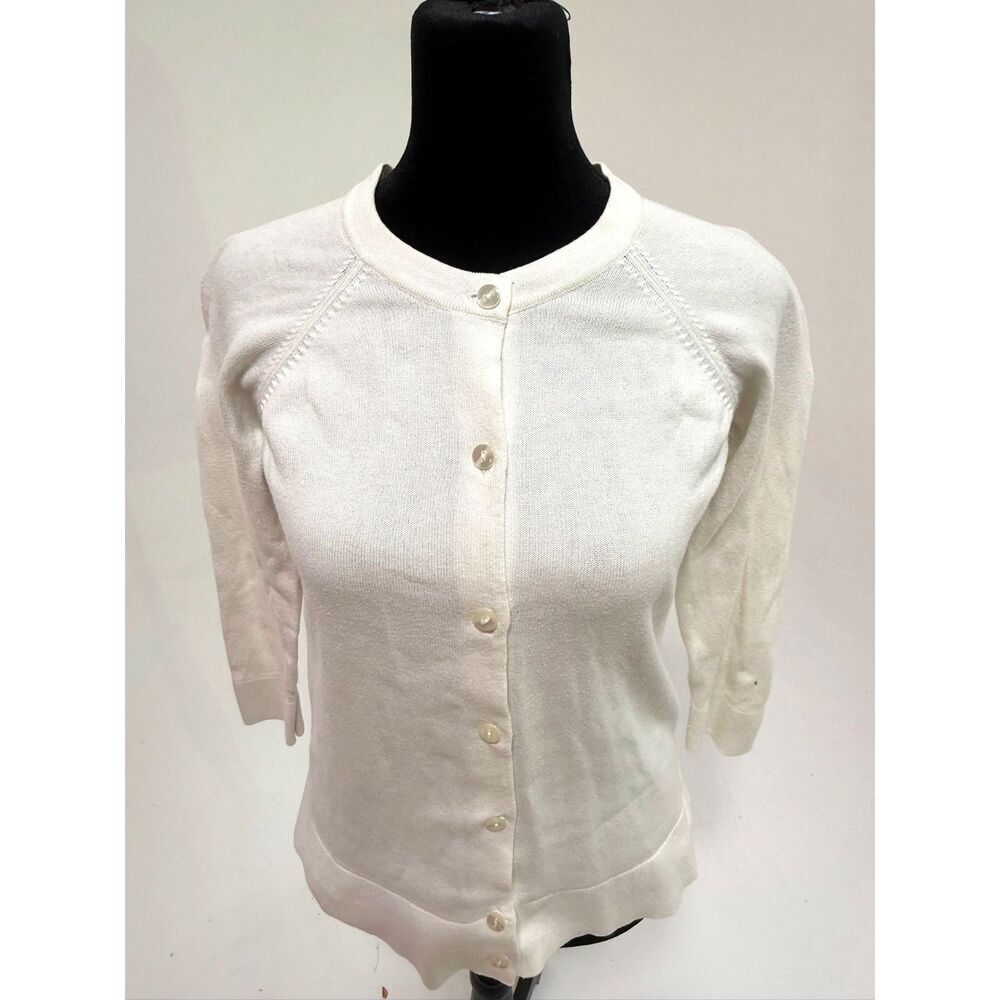 Pendleton cream 100% cotton cardigan 3/4 length sleeve