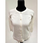 Pendleton cream 100% cotton cardigan 3/4 length sleeve