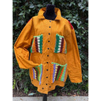 Upcycled Chore Coat - Vintage tent & crochet blanket