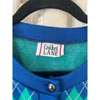 Vintage Cricket Lane Argyle Golf Cardigan Sweater