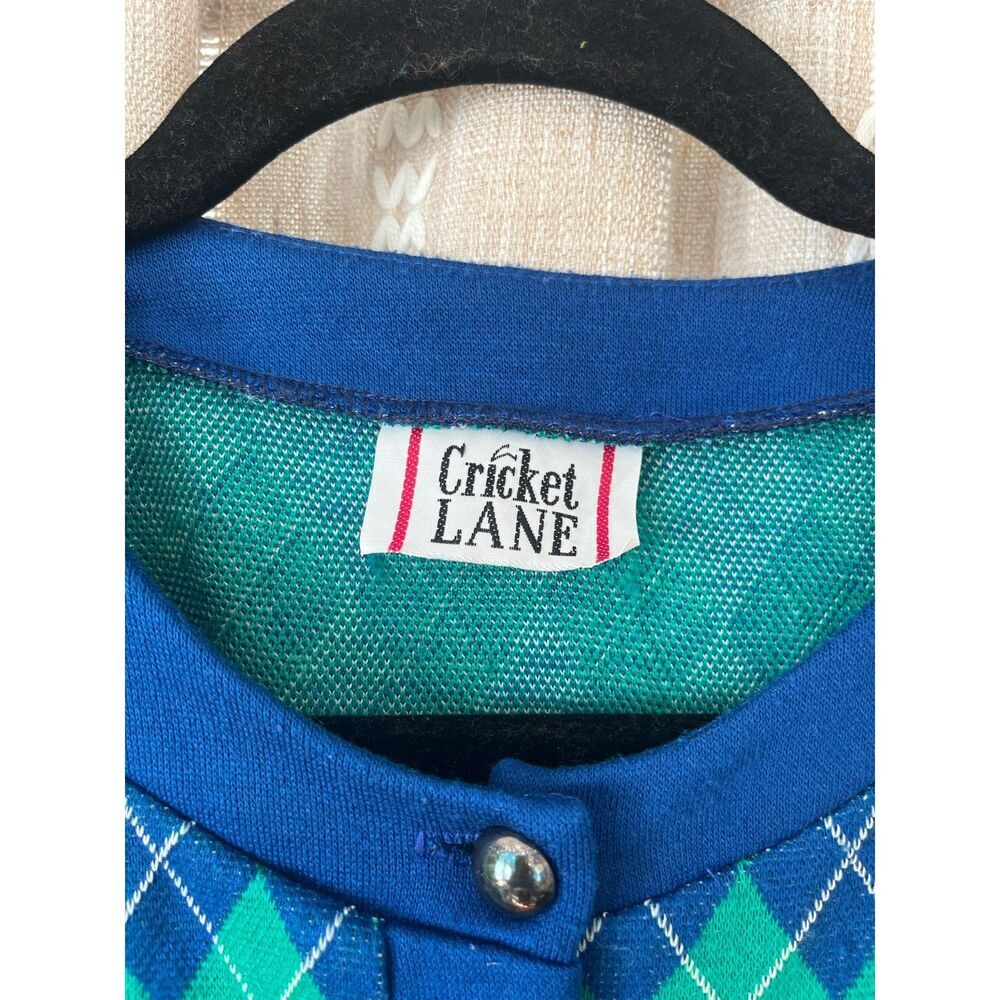 Vintage Cricket Lane Argyle Golf Cardigan Sweater