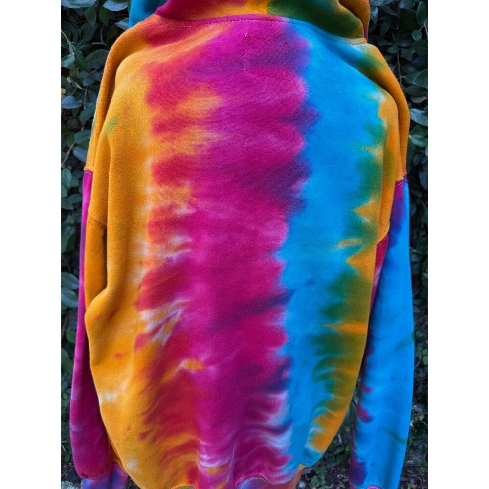 Upcycled Tie Dye Hoodie - Gay appliqué