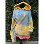 Upcycled Towel Hoodie - Blue & Yellow Beach Towels