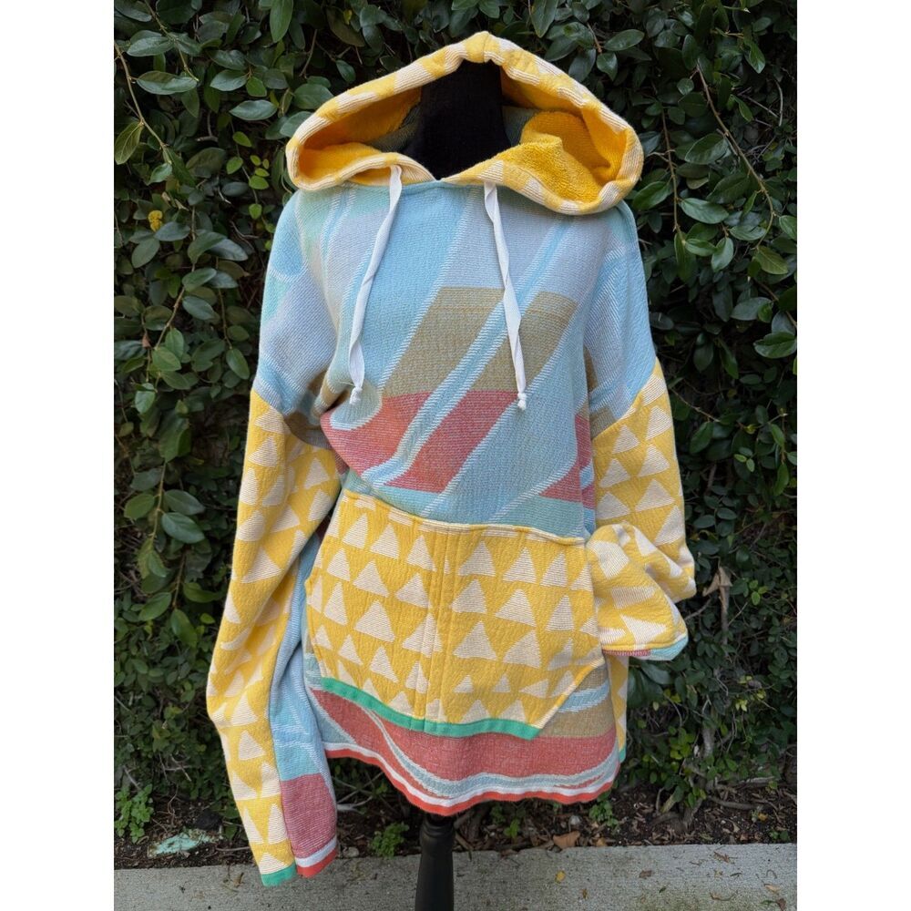 Upcycled Towel Hoodie - Blue & Yellow Beach Towels