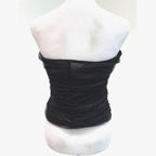 & Other Stories black sheer mesh tube top with frill detail