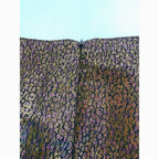 Express NWOT black w/ metallic gold purple abstract brocade mini skirt