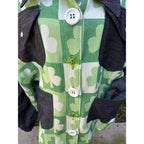 Upcycled Tablecloth Shacket - Shamrock & Denim