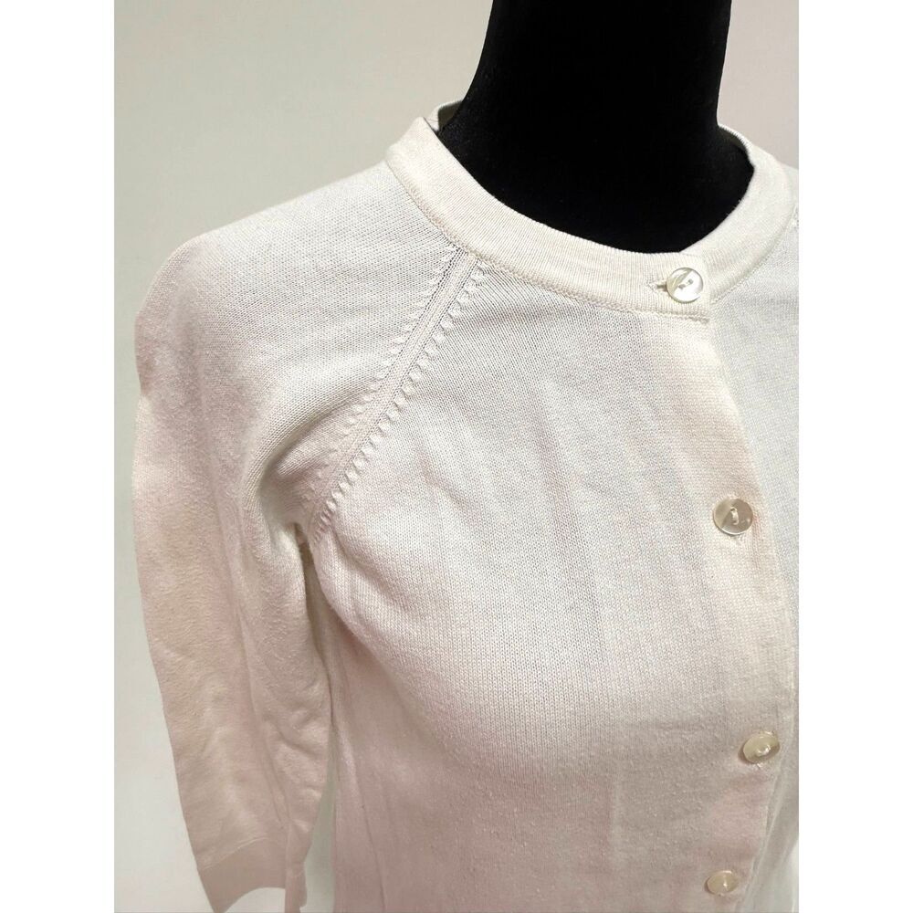 Pendleton cream 100% cotton cardigan 3/4 length sleeve