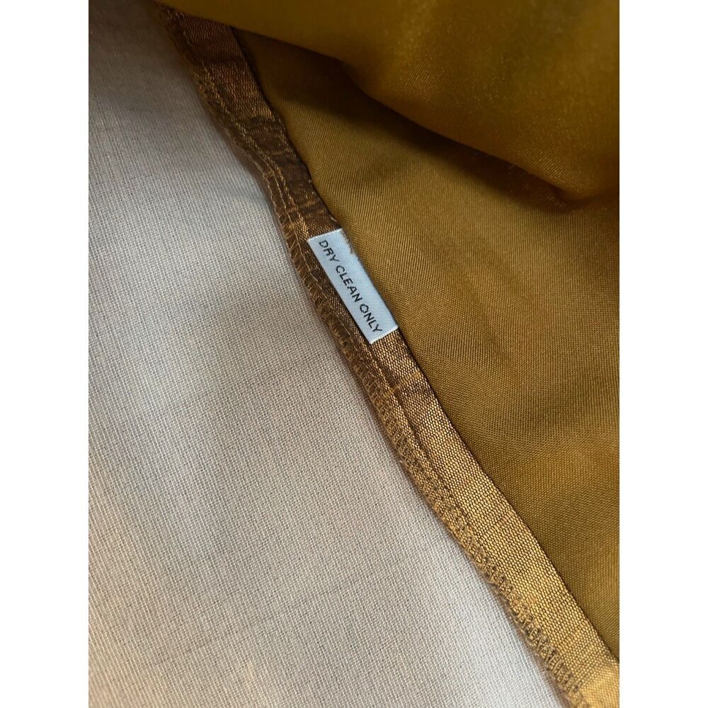 Luigina copper pleated detail 3/4 sleeve blazer