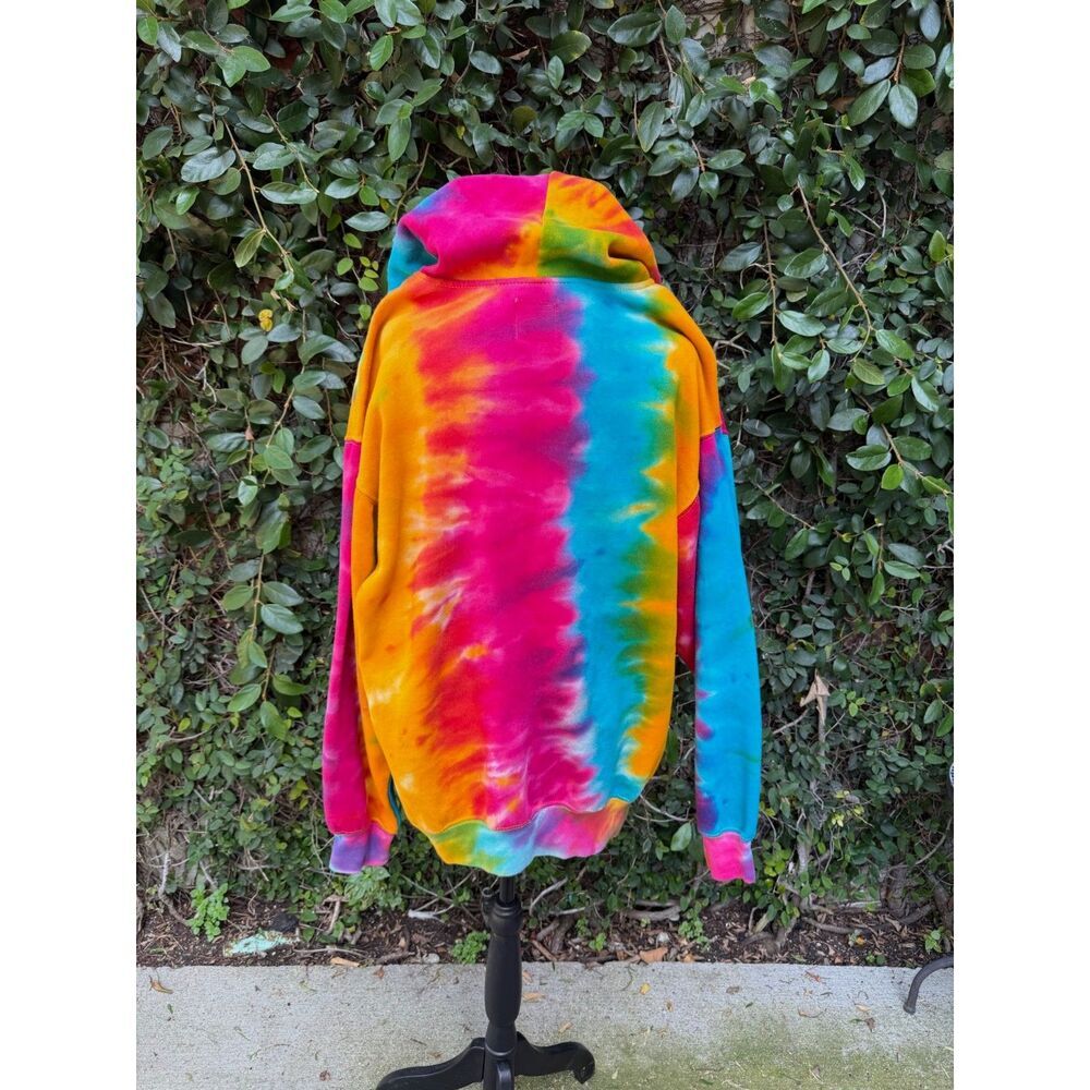 Upcycled Tie Dye Hoodie - Gay appliqué