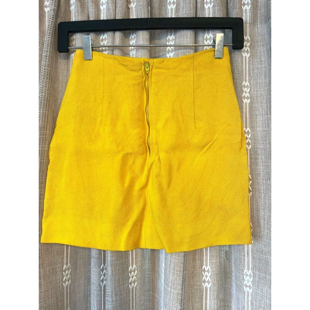 vintage yellow woven mini skirt