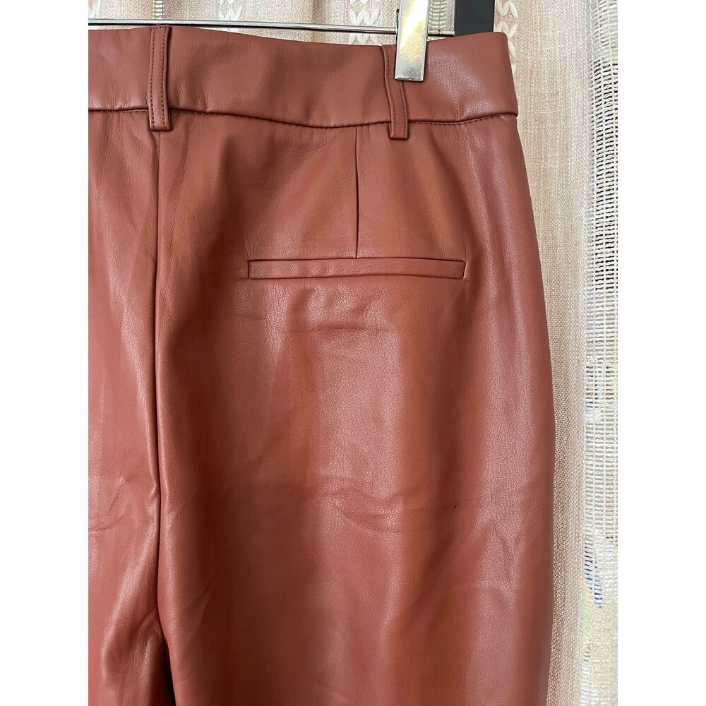 House of Harlow 1960 vegan leather reddish brown pants