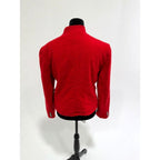 vintage red wool mandarin collar blazer w/ silver buttons