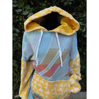 Upcycled Towel Hoodie - Blue & Yellow Beach Towels