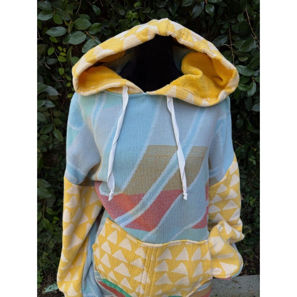 Upcycled Towel Hoodie - Blue & Yellow Beach Towels