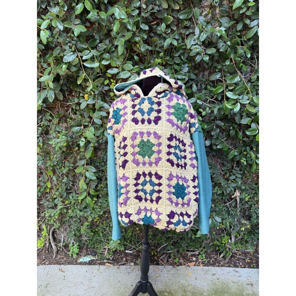 Upcycled Granny Square Hoodie