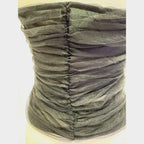 & Other Stories black sheer mesh tube top with frill detail