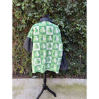 Upcycled Tablecloth Shacket - Shamrock & Denim