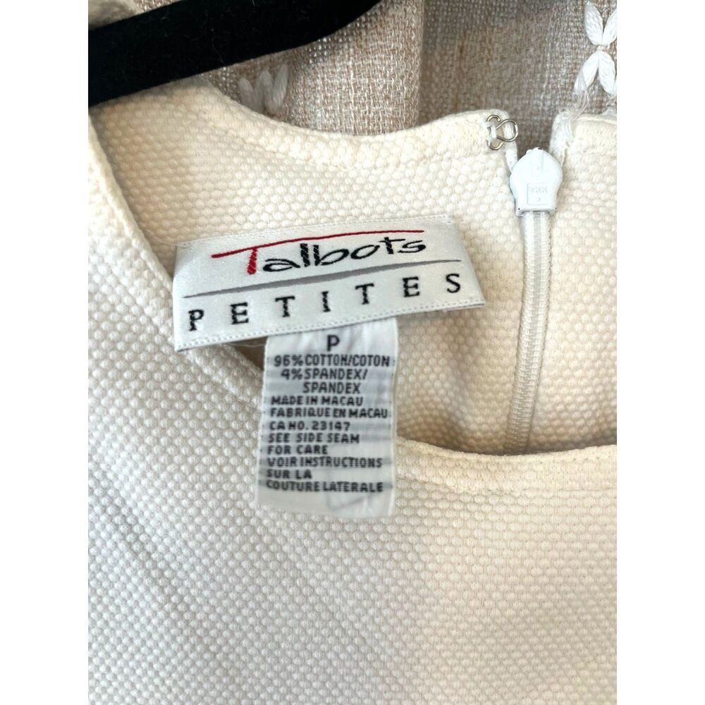 Talbots Petites	vintage red & white stripped textured knit preppy shift dress