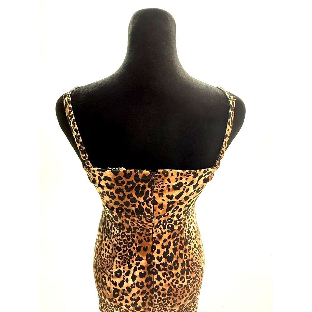 Forever 21 strappy cheetah print body con mini dress