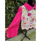 Upcycled Shower Curtain Shacket - pink floral