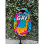 Upcycled Tie Dye Hoodie - Gay appliqué