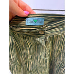 DeVille green & cream stripe print culotte skimmer shorts