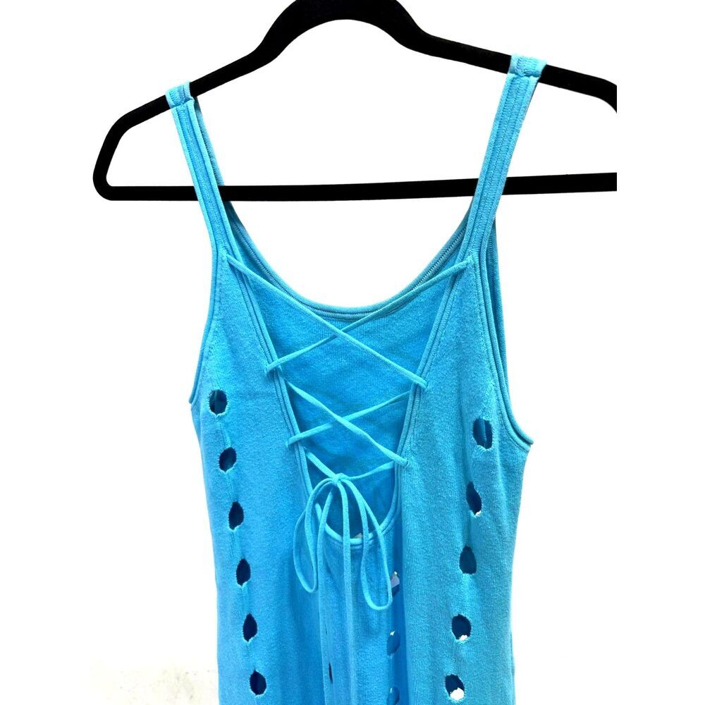 House of Sunny canopy knit midi sleeveless dress sky blue