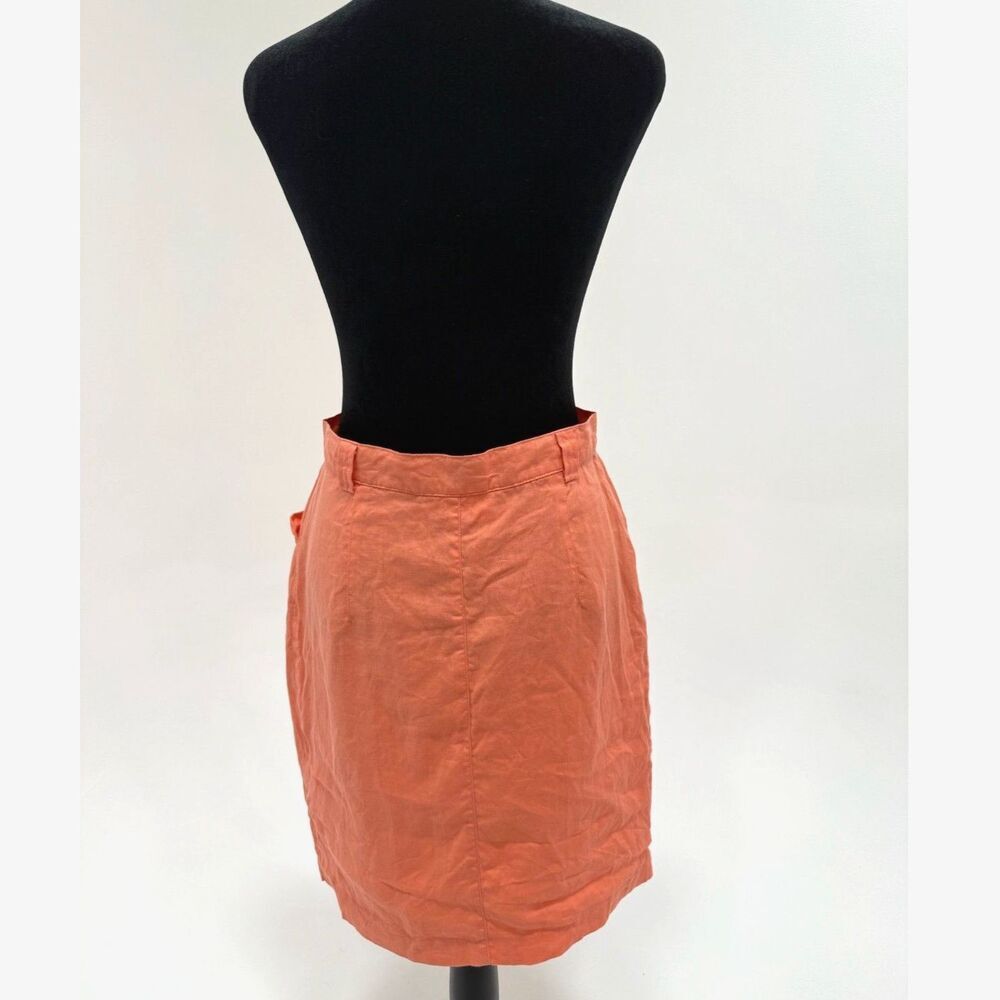 United Colors of Benetton vintage peach linen knee length a line skirt