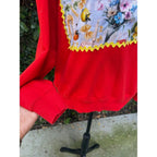 Upcycled Shirt - Pasta Feast appliqué
