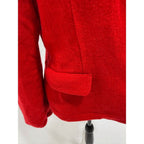 vintage red wool mandarin collar blazer w/ silver buttons