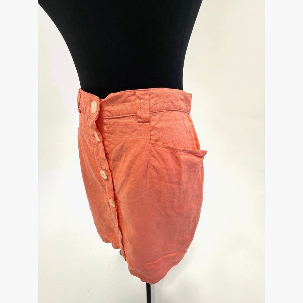 United Colors of Benetton vintage peach linen knee length a line skirt