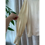 Vintage Ann Taylor Buttercream Satin Blouse