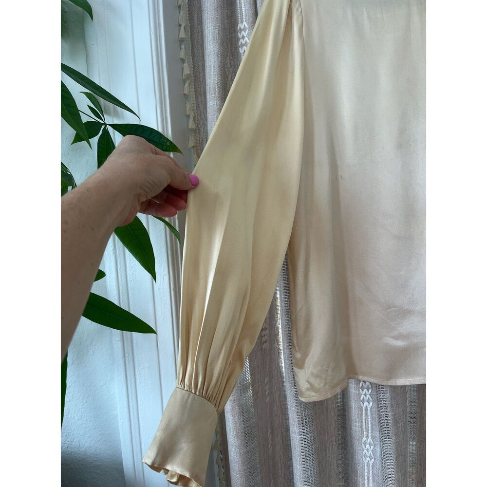 Vintage Ann Taylor Buttercream Satin Blouse