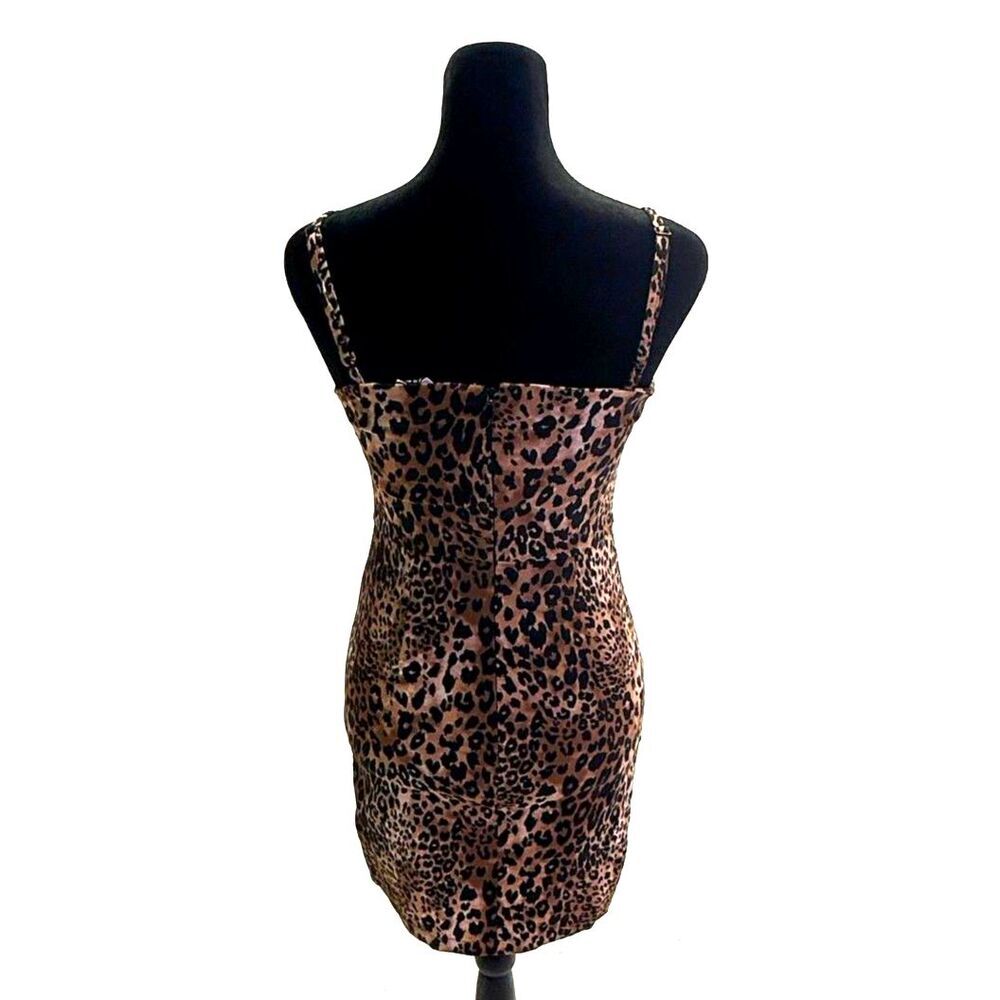 Forever 21 strappy cheetah print body con mini dress