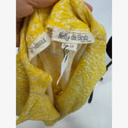 Nelly DeGrab NY vintage 60s yellow woven a-line knee length dress with belt