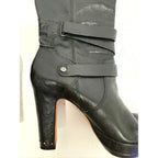 BCBG Mandy boot - Leather knee-high Moto Boots With Rubber Heel Cap