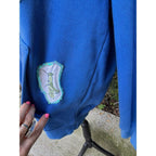 Upcycled Hoodie - Frog & Bug Appliqué