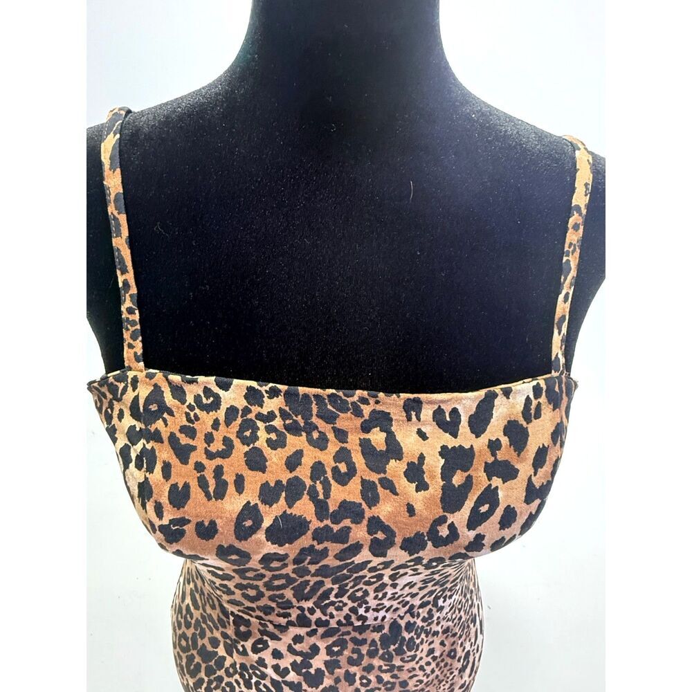 Forever 21 strappy cheetah print body con mini dress