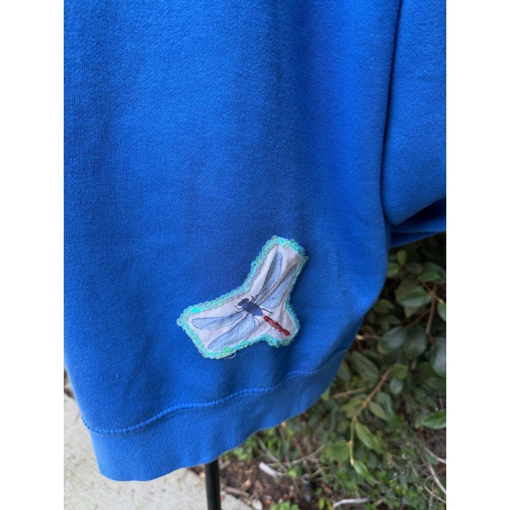 Upcycled Hoodie - Frog & Bug Appliqué