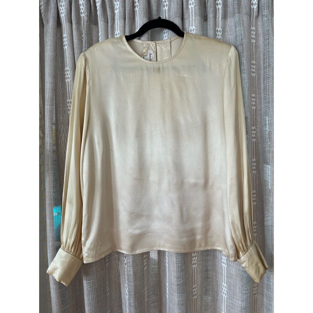 Vintage Ann Taylor Buttercream Satin Blouse