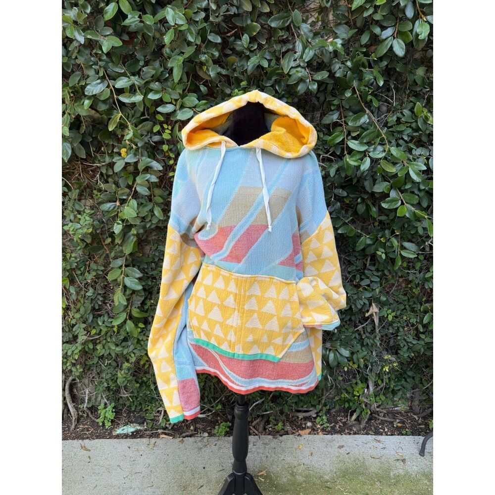 Upcycled Towel Hoodie - Blue & Yellow Beach Towels