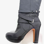 BCBG Mandy boot - Leather knee-high Moto Boots With Rubber Heel Cap